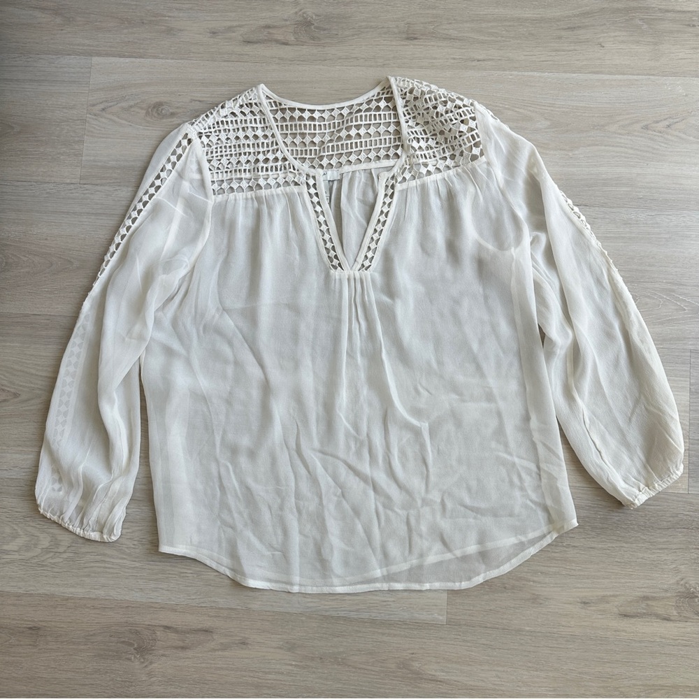 Joie 100% silk White cream Women's Top size small